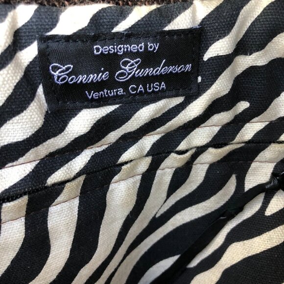 CONNIE GUNDERSON Ventura CA Designer Shoulder Purse Satchel Fuzzy Hand Bag Brown - Picture 12 of 16